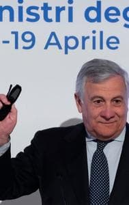 Italian Foreign Minister Antonio Tajani at the G7 meeting on April 19. 