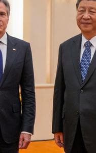 US Secretary of State Antony Blinken (left) meeting Chinese leader Xi Jinping in Beijing. 