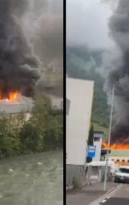 Massive Fire Breaks Out At Electric Charging Station Factory At Italy