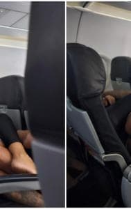 Many said that the couple's behaviour was inappropriate in flight