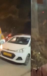 Driver sleeping inside JCB in the middle of busy road, video viral