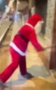 Police officer dresses as Santa