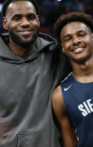 LeBron James with his son Bronny James 