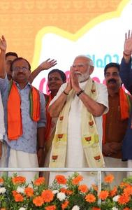 PM Modi during election rally in Tamil Nadu on Monday 