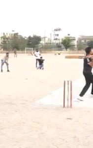 Union Health Minister Mansukh Mandaviya was seen playing cricket with local cricketers in Gujarat's Porbandar