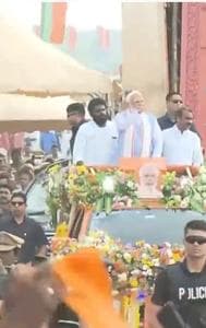 PM Modi holds a road show in Tamil Nadu