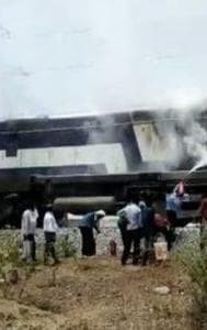 Pune Goods Train Engine Catches Fire in MP