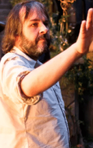 Peter Jackson on the sets of The Lord of the Rings