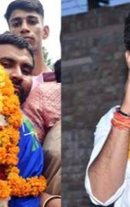 BJP has fielded Devendra Jhajharia (right) against 2-time sitting MP, who has now joined Congress, Rahul Kaswan (left) 