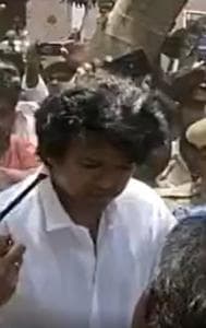  Thalapathy Vijay Swarmed by Crowd Outside Lok Sabha Polling Booth