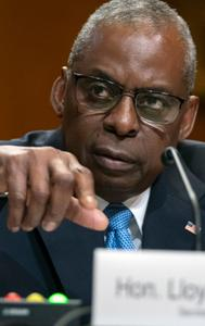 Secretary of Defense Lloyd Austin speaks during a hearing of the Senate Appropriations Committee Subcommittee on Defense on Capitol Hill, May 8, 2024, in Washington. 