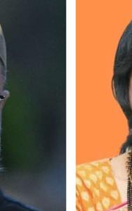AIMIM Chief Asaduddin Owaisi(L) and BJP MP Candidate Madhavi Latha