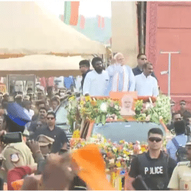 PM Modi holds a road show in Tamil Nadu