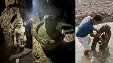 The recovery was made during a bridge construction in Raichur, Karnataka. It is believed the idols could date back to 1,000 years