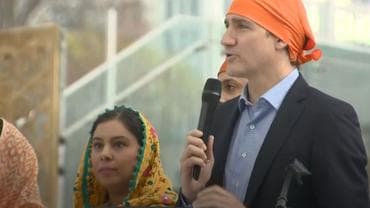 Canadian PM Justin Trudeau at the event where pro-Khalistan slogans were raised.